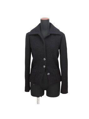 Chanel Jacket Wool 36 Black